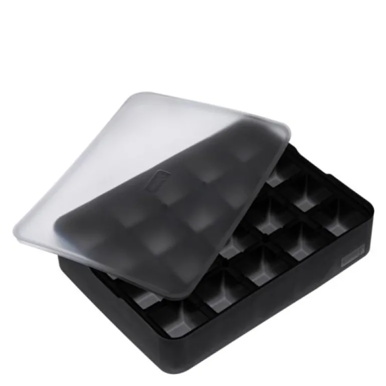 Isbitform terninger m/ lokk 3X3 cm svart