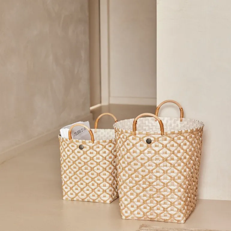 Ivy & Rose medium kurv m/håndtak 30x27 cm champagne