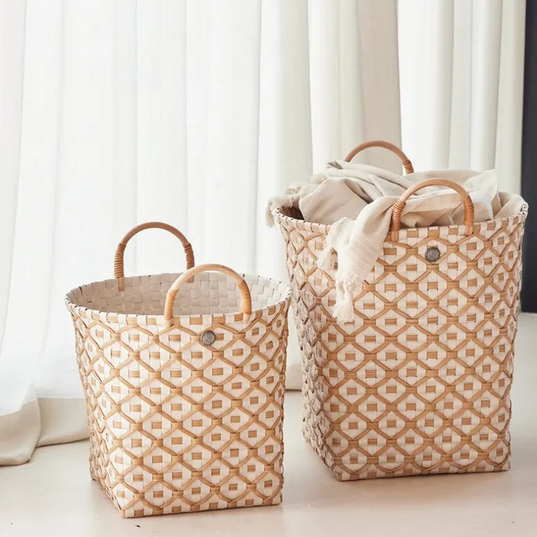 Ivy & Rose medium kurv m/håndtak 30x27 cm champagne