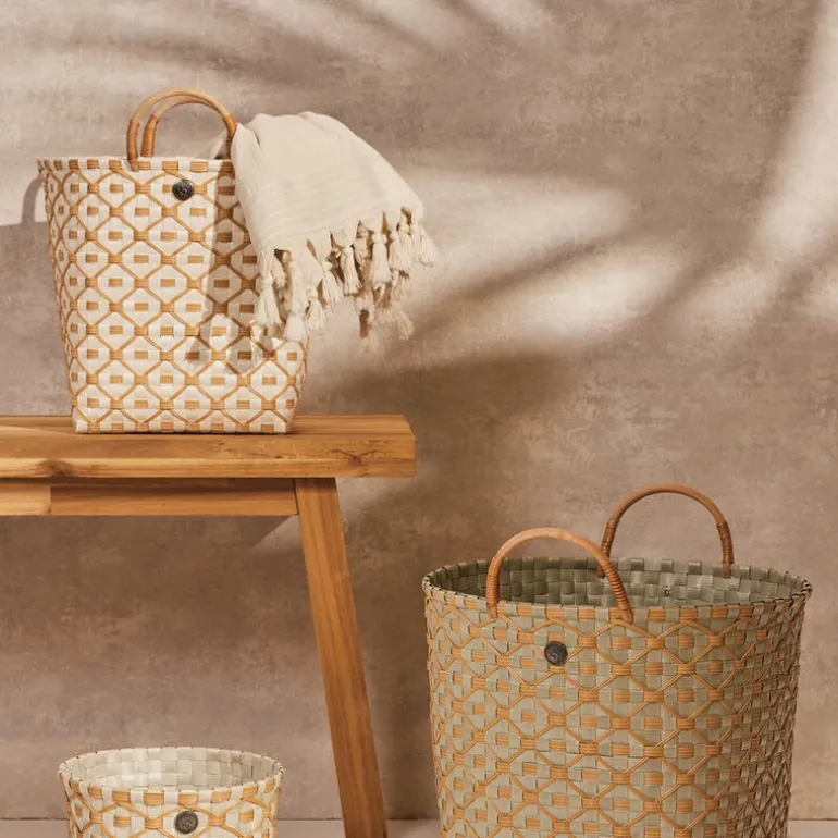 Ivy & Rose medium kurv m/håndtak 30x27 cm champagne