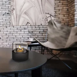 Ivy bordlykt 13 cm svart