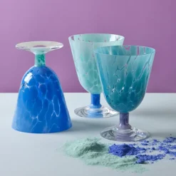 Jubalong vinglass 26 cl turkis/blå