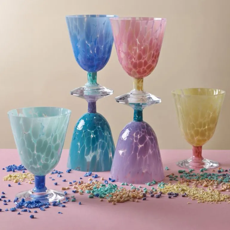 Jubalong vinglass 26 cl turkis/lilla