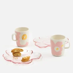 Juhla Unikko krus 25 cl 2 stk hvit/rosa/gull