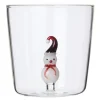 Jul vannglass med figur 35 cl snømann med rød skjerf