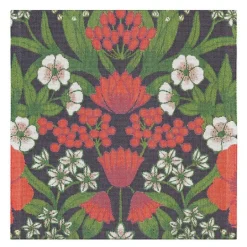Julblomster serviett 35x35 cm rød