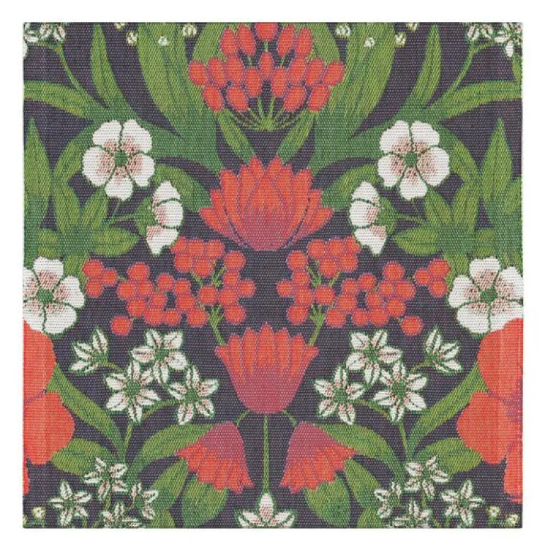 Julblomster serviett 35x35 cm rød