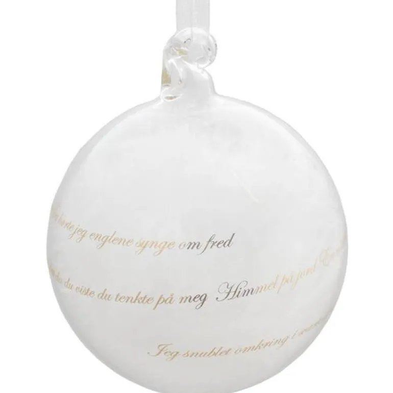 Julekule m/sang 8 cm gull