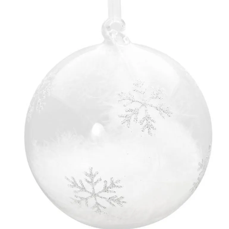 Julekule m/små stjerner 12 cm sølv