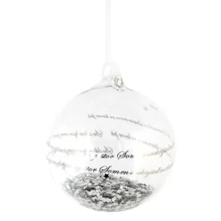 Julekule Se ilden lyse liten 8 cm sølv