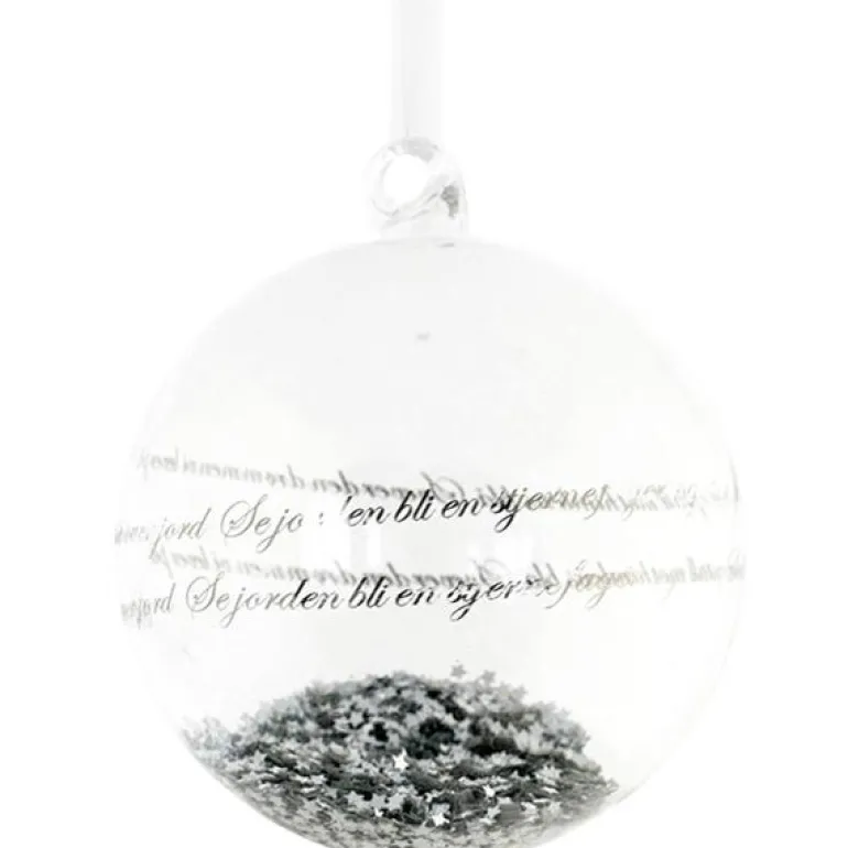 Julekule Se ilden lyse stor 12 cm sølv