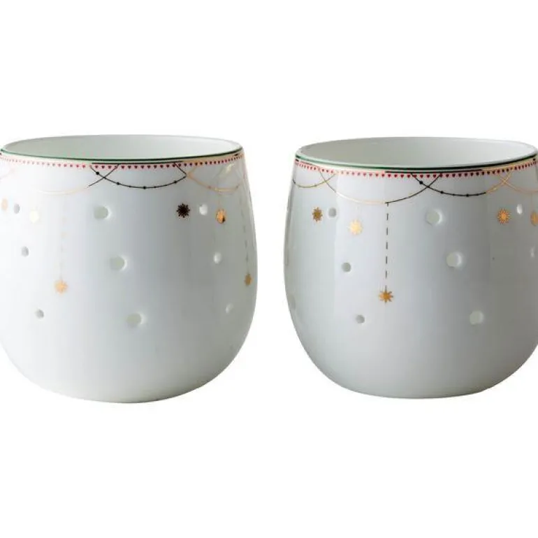 Julemorgen Girlander lyslykt 8 cm 2 stk