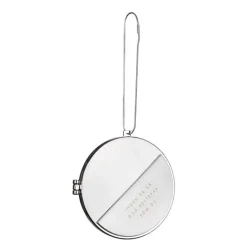 Julepynt medaljong m/fotoramme 7x7 cm bestefar sølv