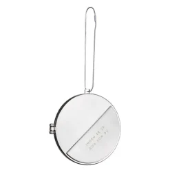 Julepynt medaljong m/fotoramme 7x7 cm god som du sølv