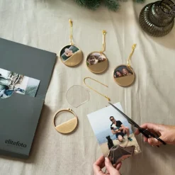 Julepynt m/fotoramme Mamma 7x0,5 cm 14K gull