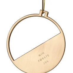 Julepynt m/fotoramme Min første jul 7x0,5 cm 14K gull