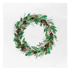 Juleserviett julekrans 33x33 cm grønn