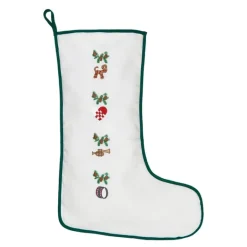 Julesokk pakkekalender 50x35 cm hvit/grønn