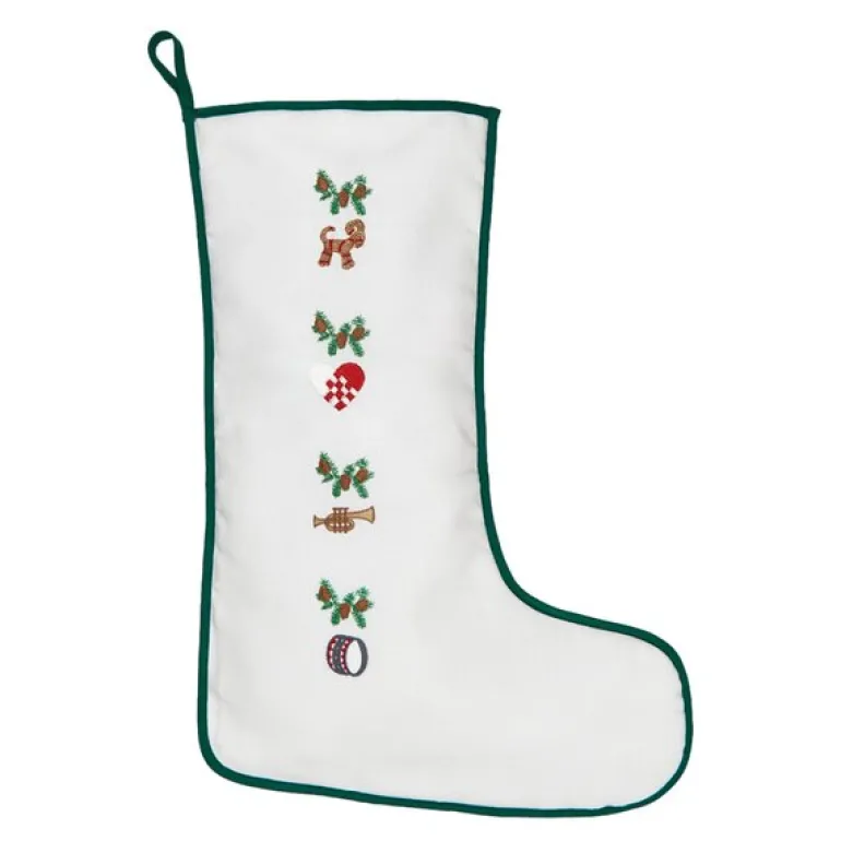 Julesokk pakkekalender 50x35 cm hvit/grønn