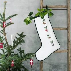 Julesokk pakkekalender 50x35 cm hvit/grønn