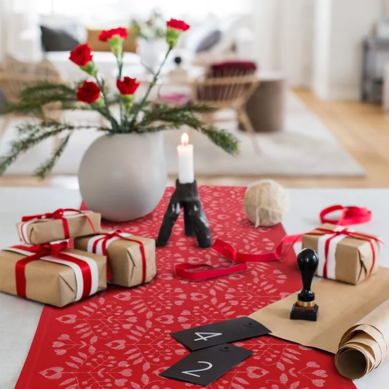 Julhjärtan løper 35x140 cm