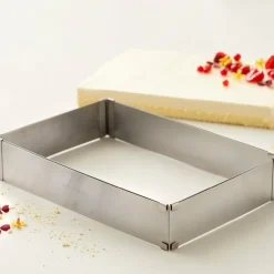 Justerbar rektangulær kakeform 18x25x5 rustfritt stål