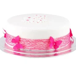 Kakebrett rundt 35 cm sølv 2 stk