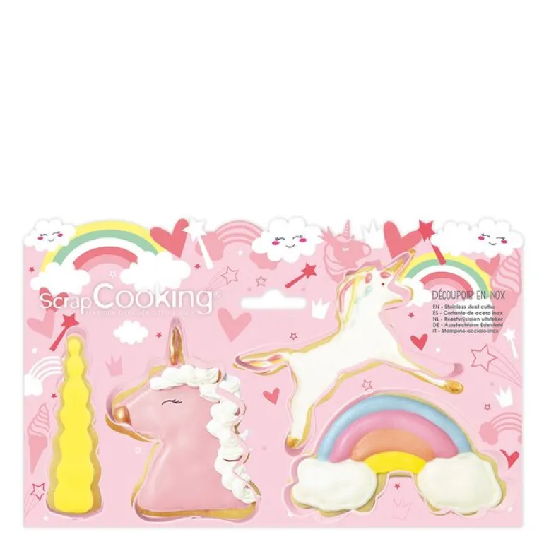 Kakeform enhjørning 4 stk stål