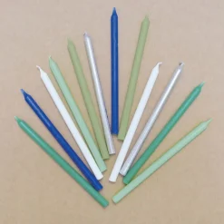 Kakelys 12 stk hvit/blå/grønn