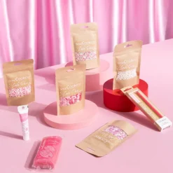 Kakelys 12 stk rosa/gull/hvit/rød