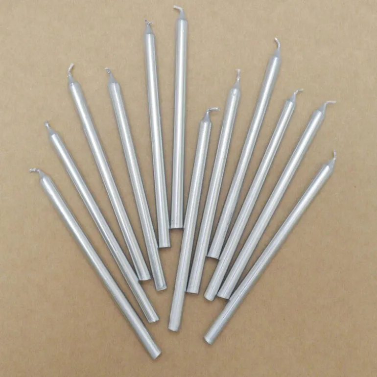 Kakelys 12 stk sølv