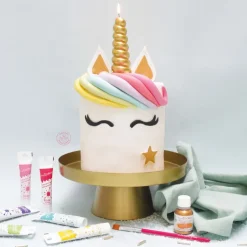 Kakelys enhjørning horn 3,8x17,5 cm gull