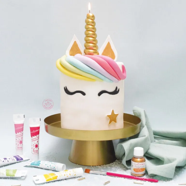 Kakelys enhjørning horn 3,8x17,5 cm gull