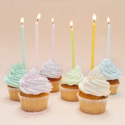 Kakelys vridde 12 stk pastell multi