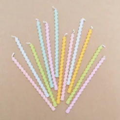 Kakelys vridde 12 stk pastell multi