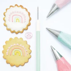 Kakenål og kniv mintgrønn/hvit/stål