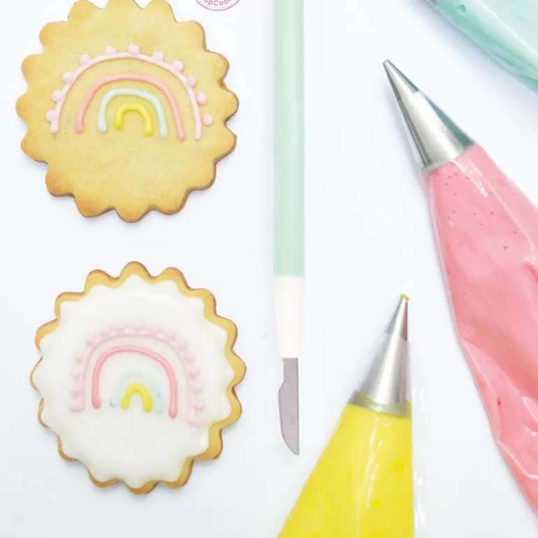 Kakenål og kniv mintgrønn/hvit/stål