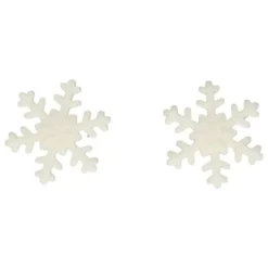 Kakepynt spiselig snøstjerne 12 stk hvit