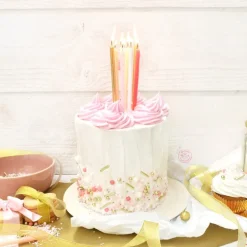 Kakestrø 70 g rosa/gull/hvit