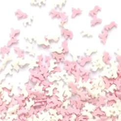 Kakestrø enhjørning 50 g rosa/hvit