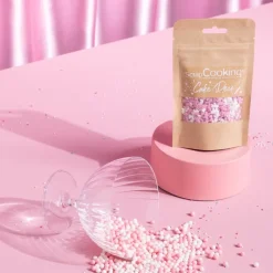 Kakestrø enhjørning 50 g rosa/hvit