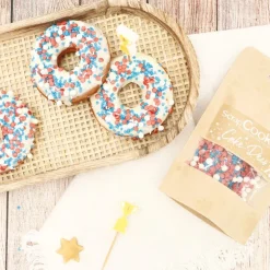 Kakestrø 17.mai 50 g rød/hvit/blå