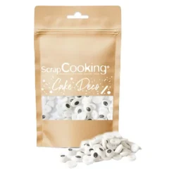 Kakestrø øyne 40 g hvit/svart