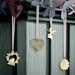 Karen Blixen flettet julehjerte 6,5 cm forgylt