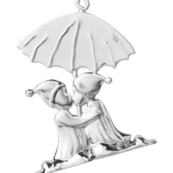 Karen Blixen julekyss H8 cm forsølvet