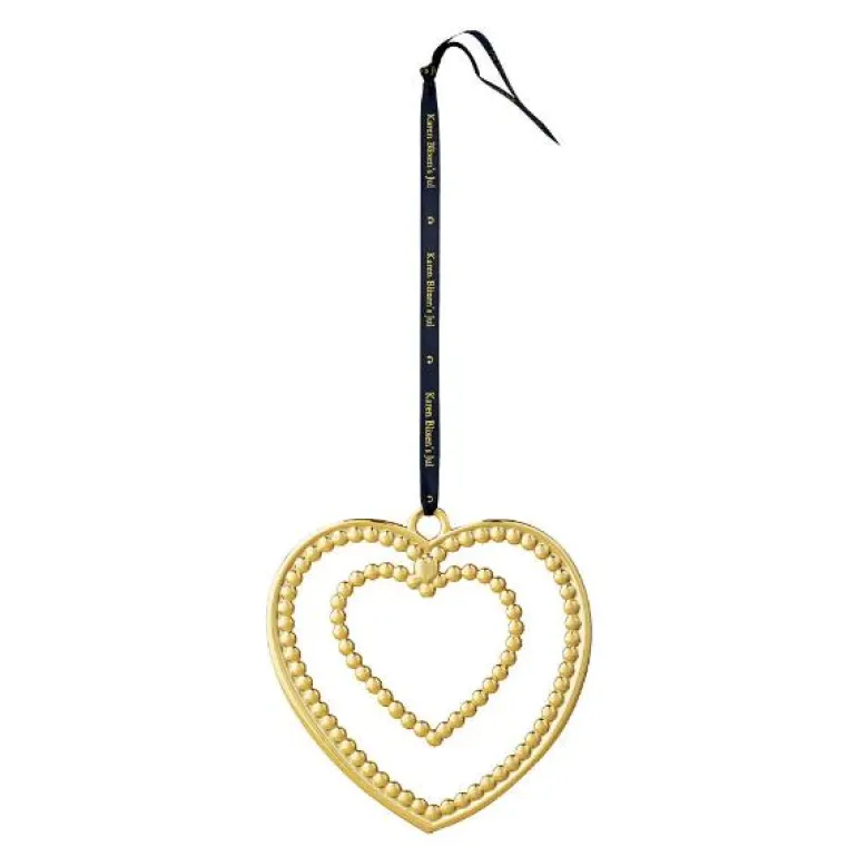 Karen Blixen kulehjerte H12 cm forgylt