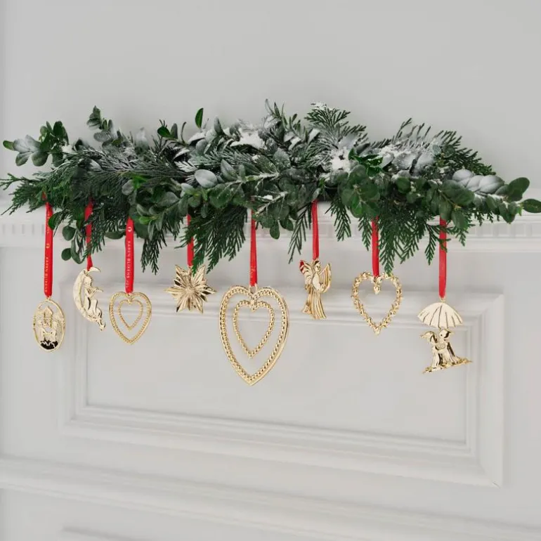 Karen Blixen kulehjerte H12 cm forgylt