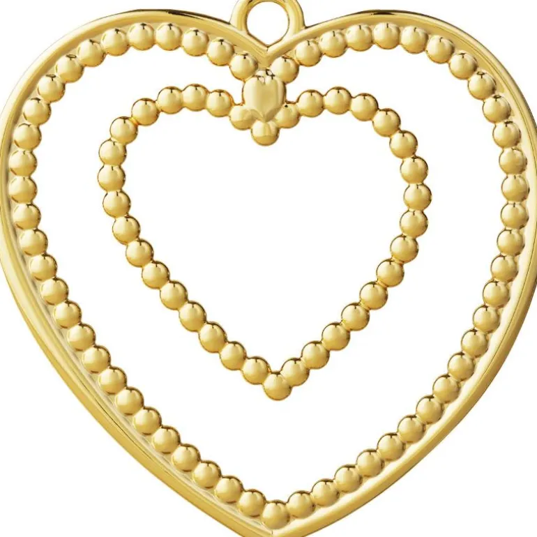 Karen Blixen kulehjerte H12 cm forgylt