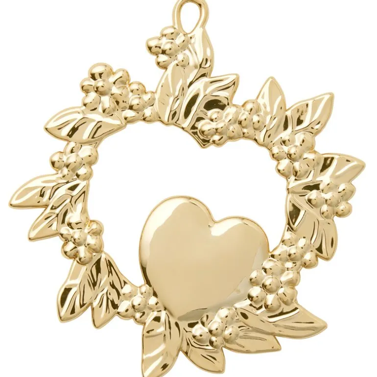 Karen Blixen vilt hjerte 8 cm forgylt