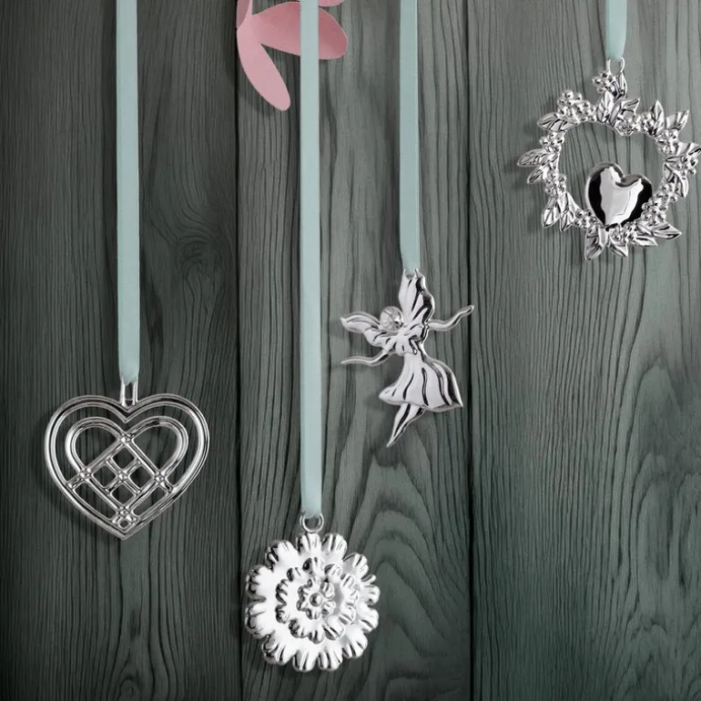 Karen Blixen vilt hjerte 8 cm forsølvet